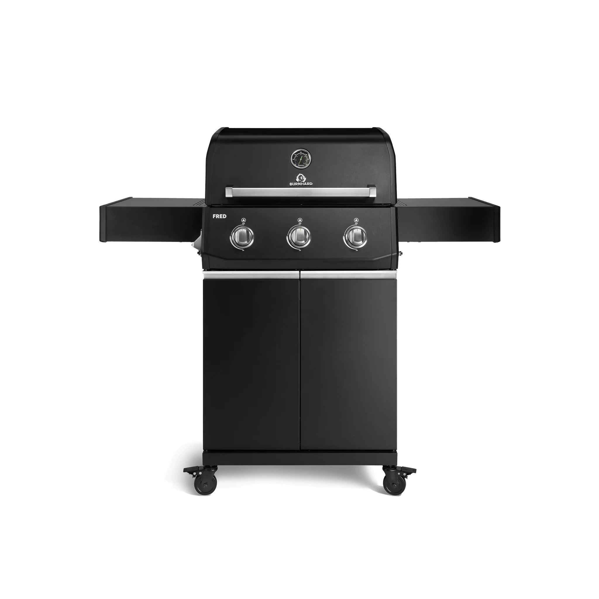 BURNHARD FRED Base Gasgrill 3 Brenner Series 4 Black Edition mit Gusseisenrost Kraftvoll vielseitig modern von BURNHARD