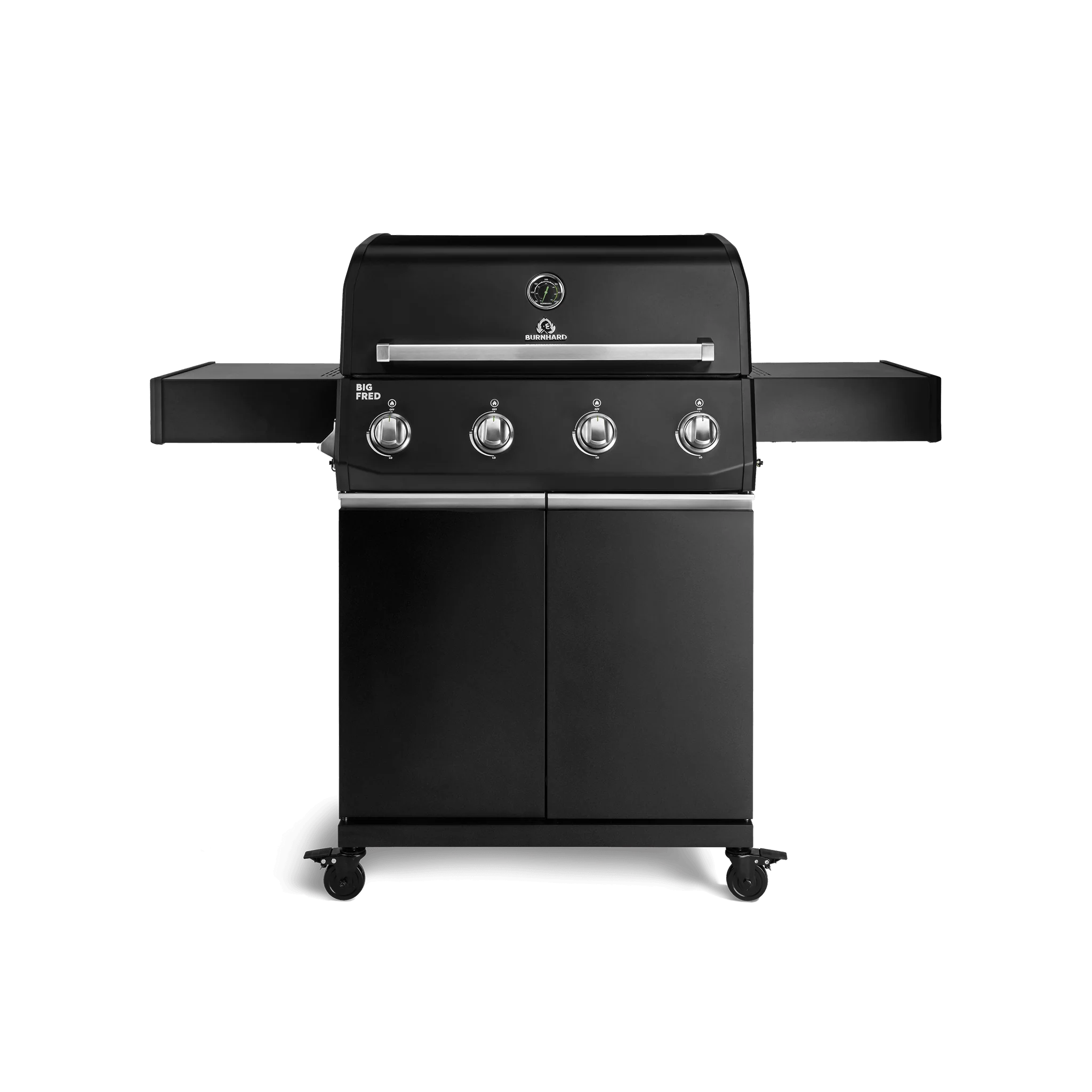 BURNHARD Big FRED Base Gasgrill 4 Brenner Series 4 Black Edition mit Edelstahl Grillrost Große Grillfläche starke Leistung 15 kW