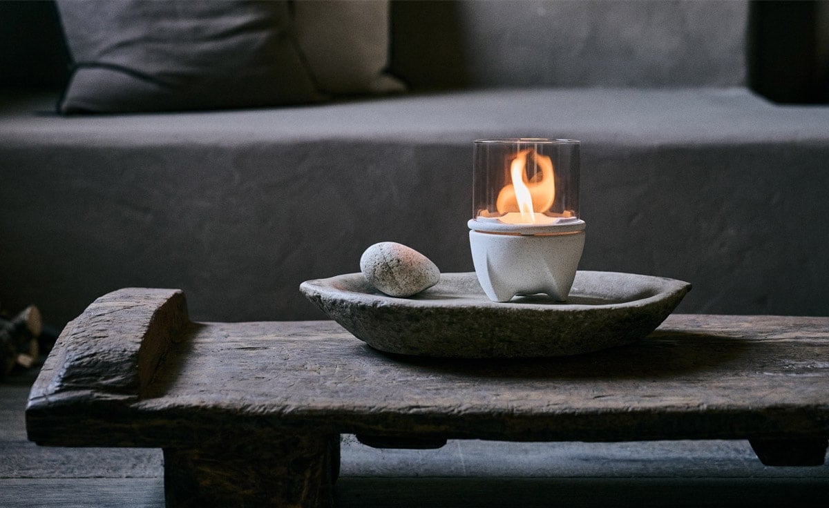 DENK Keramik Schmelzfeuer Indoor Albicium mit Windglas-Aufsatz - SFAI+WLA von DENK Keramik