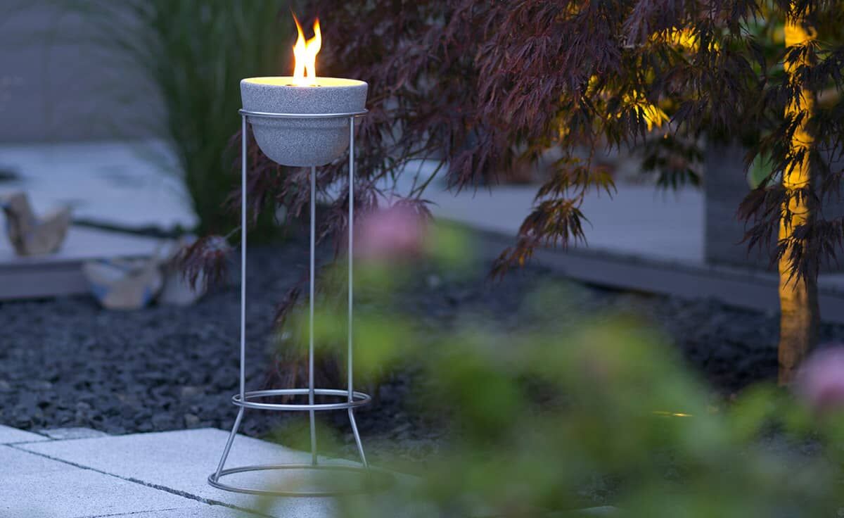 DENK Keramik Schmelzfeuer Outdoor L Granicium mit Fuß aus Edelstahl | SLG von DENK Keramik