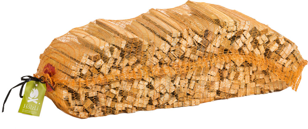 HölzLi Anzündholz - Anfeuerholz aus Fichten- und Kieferholzstäbchen 22 Rdm im Sack