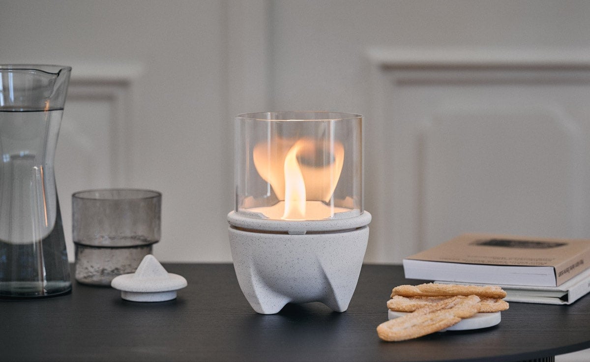 DENK Keramik Schmelzfeuer Indoor Albicium mit Windglas-Aufsatz - SFAI+WLA