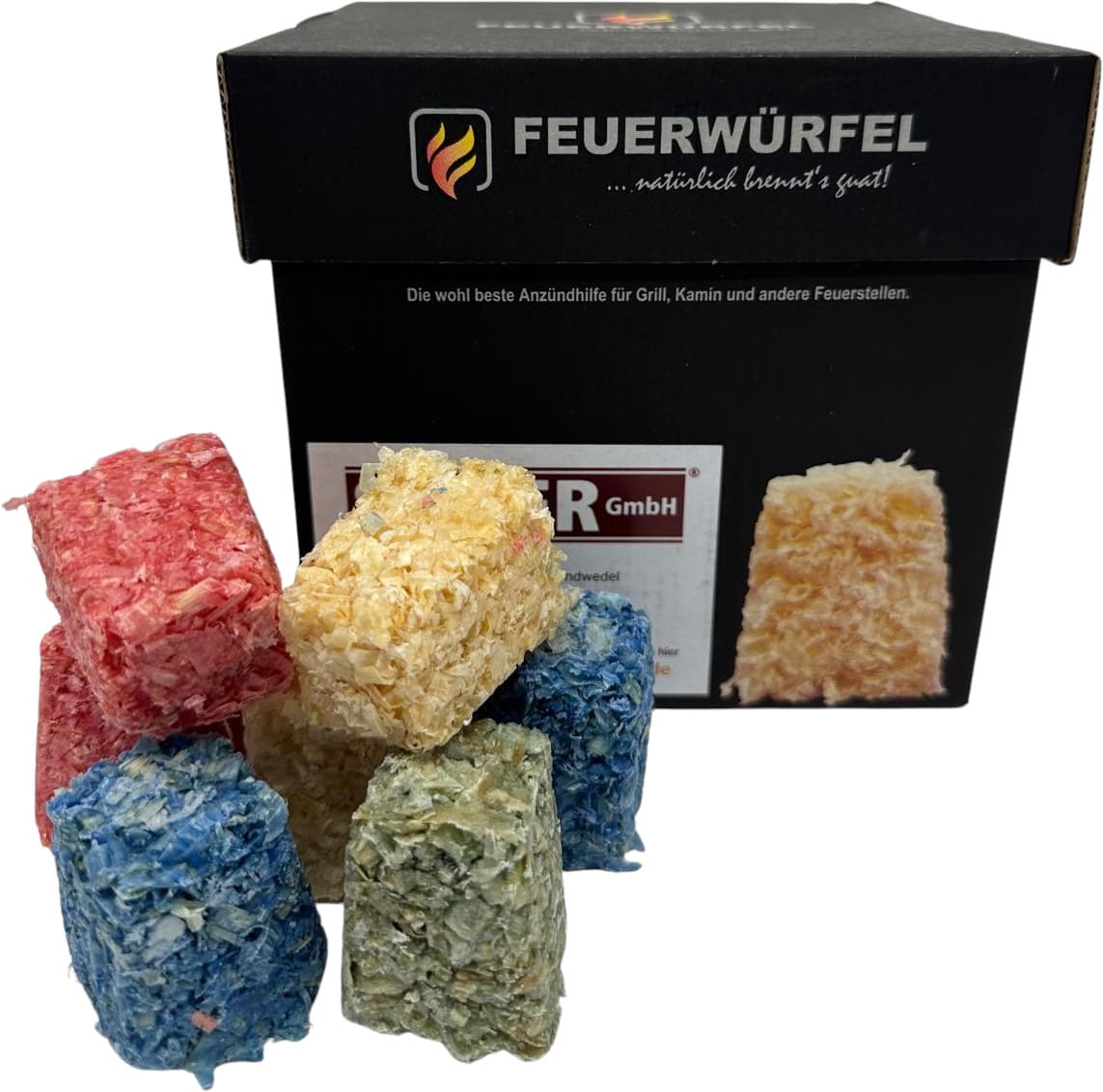 500g Feuerwürfel für Kamin & Ofen & Grill von SILVER GmbH