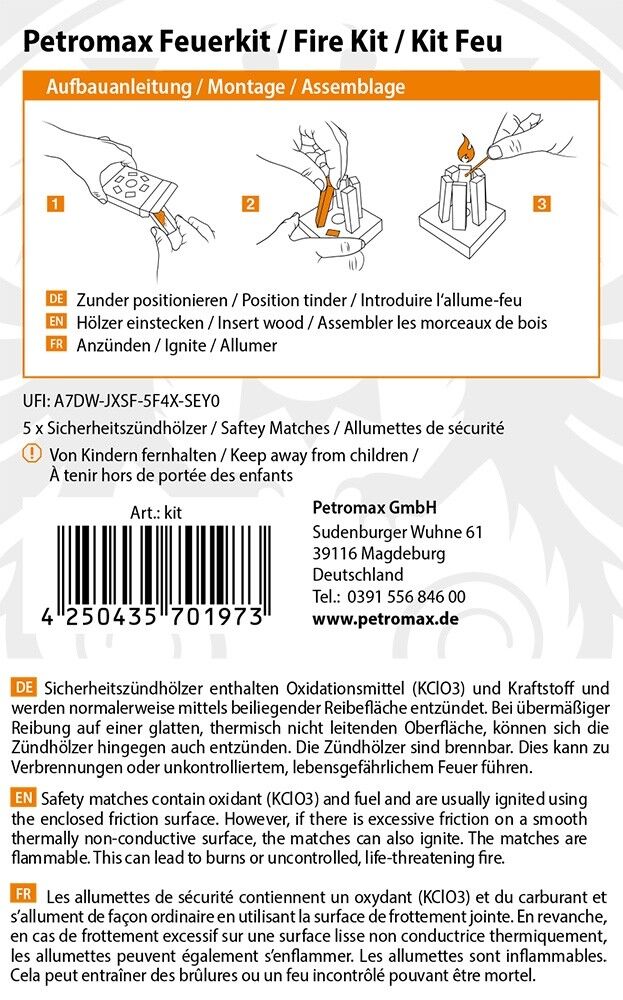 Petromax Feuerkit 10er Set | Der kompakte Feueranzünder zum Mitnehmen von Petromax