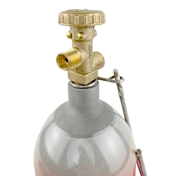 WELDINGER befüllbare Aluminium-Propanflasche Profill 0.5 inkl. Umfüllschlauch, Schnellkupplungen und Haken zum Einhängen von HUW24