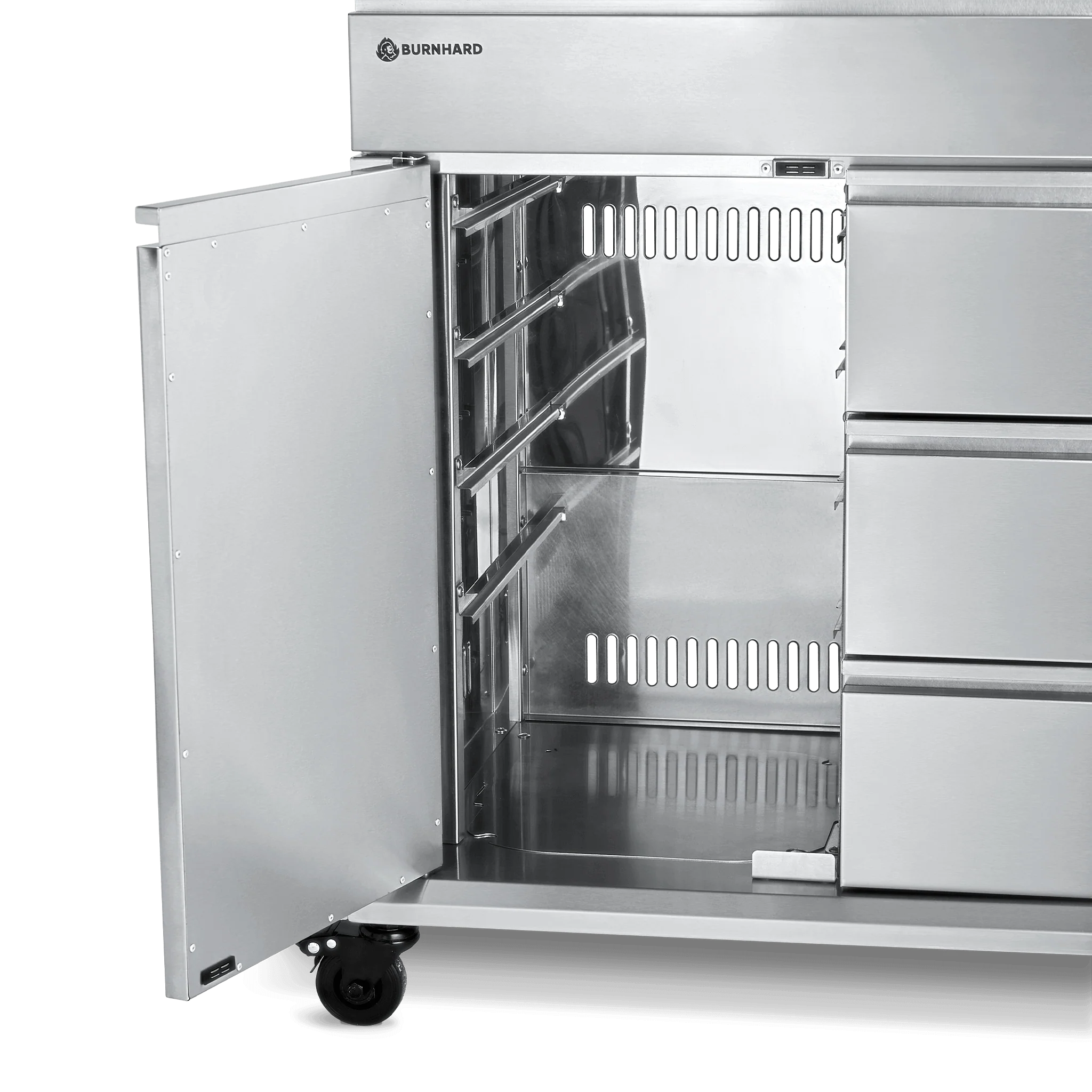 BURNHARD Grill Beistellwagen in der Farbe Edelstahl von BURNHARD