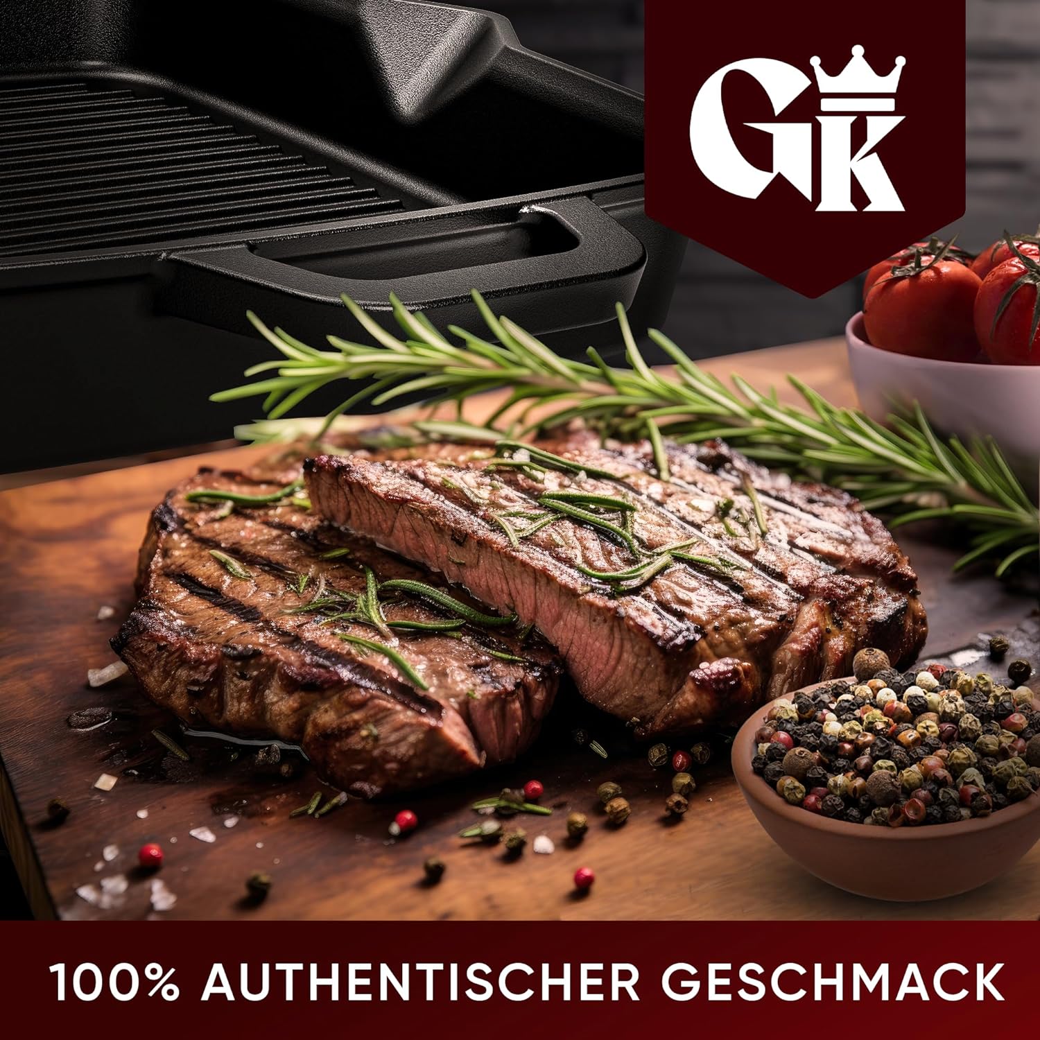 GUSSKÖNIG 26cm quadratische Gusseisenpfanne Pfanne Gusseisen - Grillpfanne Induktion von GUSSKÖNIG GUSSKÖNIG 26cm quadratische Gusseisenpfanne Pfanne Gusseisen - Grillpfanne Induktion von GUSSKÖNIG
