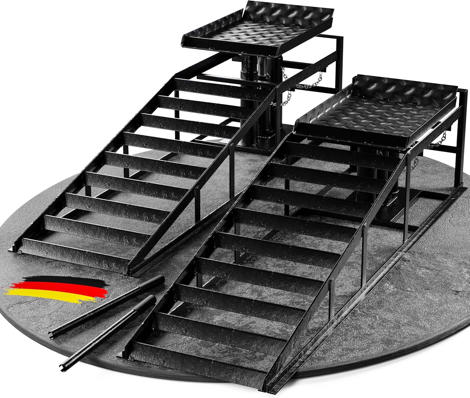 WERKTHOR Hydraulische Auffahrrampe PKW - 2er Set in Schwarz von WERKTHOR