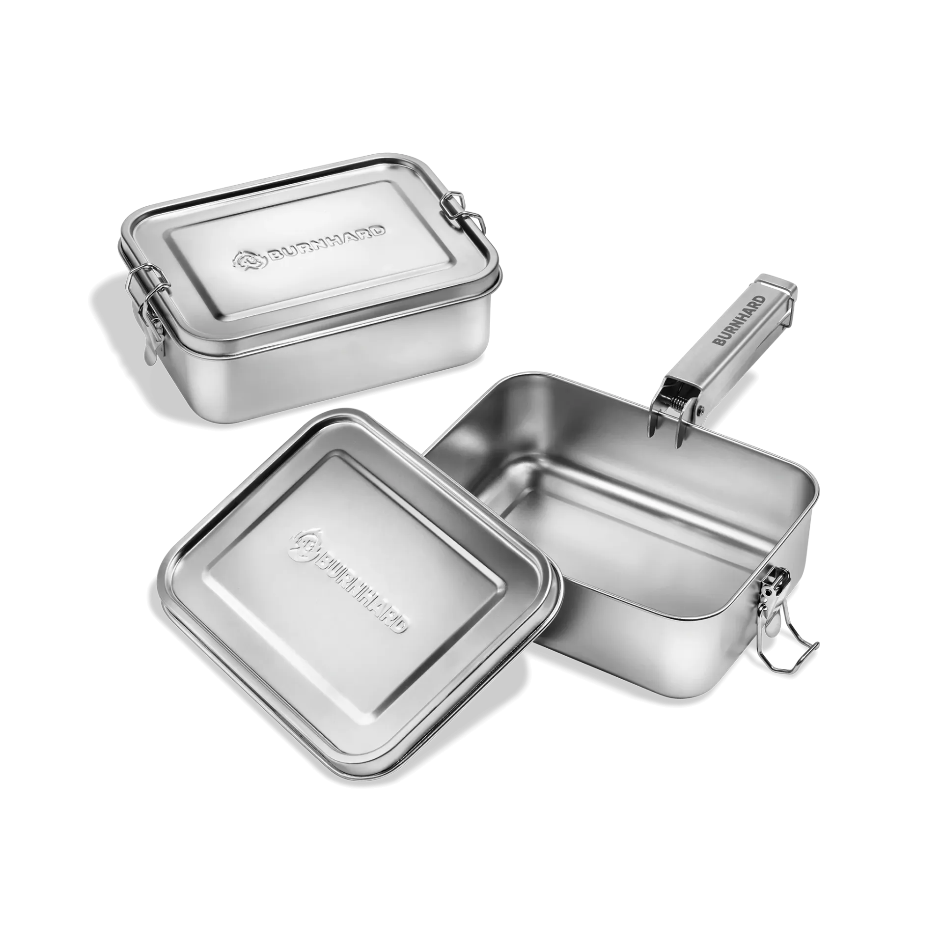 BURNHARD JONES Campinggrill 2 Brenner + 2x 1,2 Liter Edelstahl Kochgeschirr Set von BURNHARD