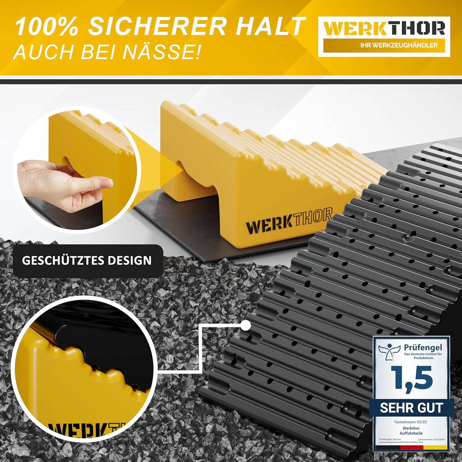 WERKTHOR Auffahrkeile 2er Set Schwarz / Gelb | Wohnmobil & Wohnwagen & VAN & Anhänger von WERKTHOR WERKTHOR Auffahrkeile 2er Set Schwarz / Gelb | Wohnmobil & Wohnwagen & VAN & Anhänger von WERKTHOR