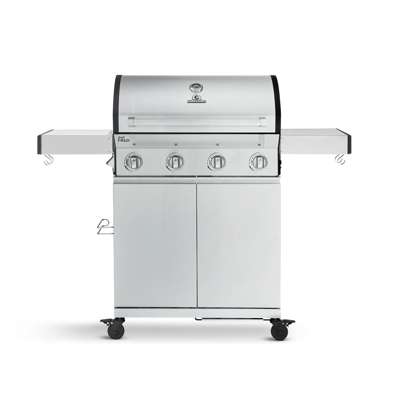 BURNHARD Big FRED Basic Gasgrill 4-Brenner in der Farbe Edelstahl mit Gusseisenrost von BURNHARD