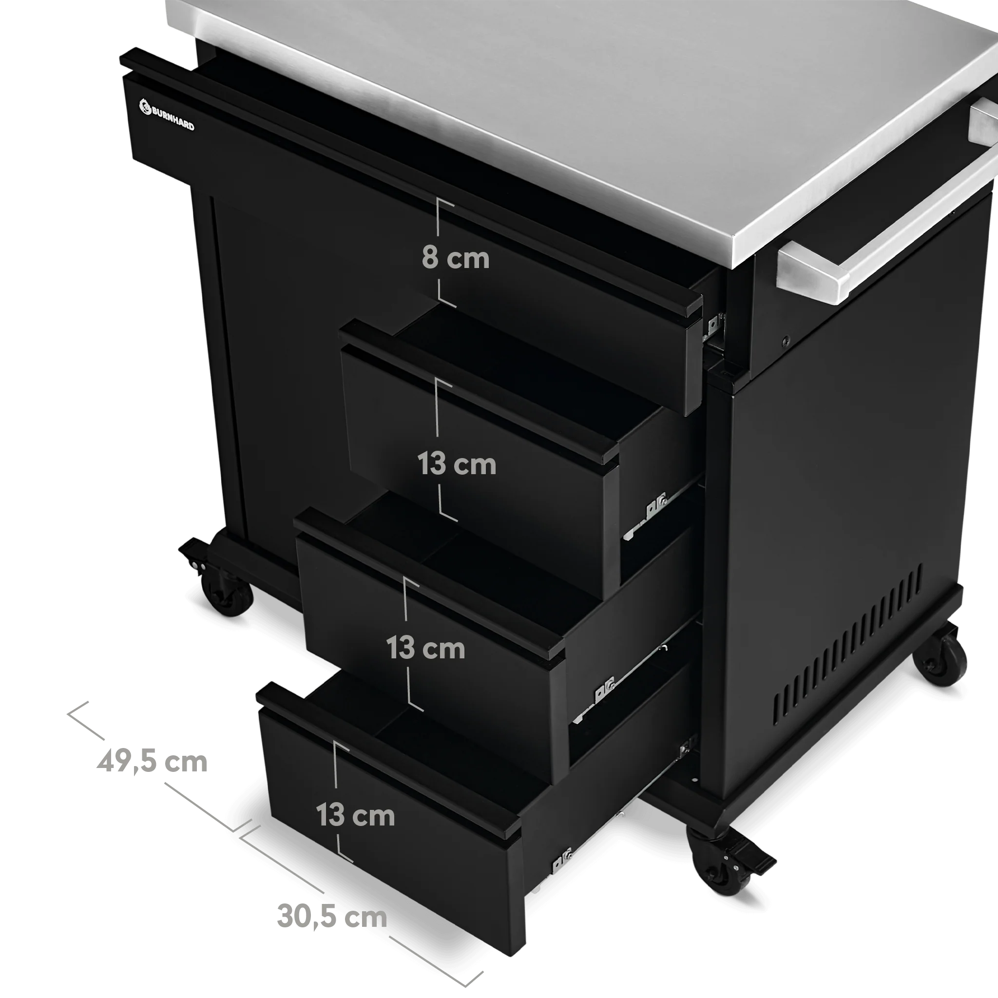 BURNHARD Grill Beistellwagen in der Farbe Schwarz von BURNHARD